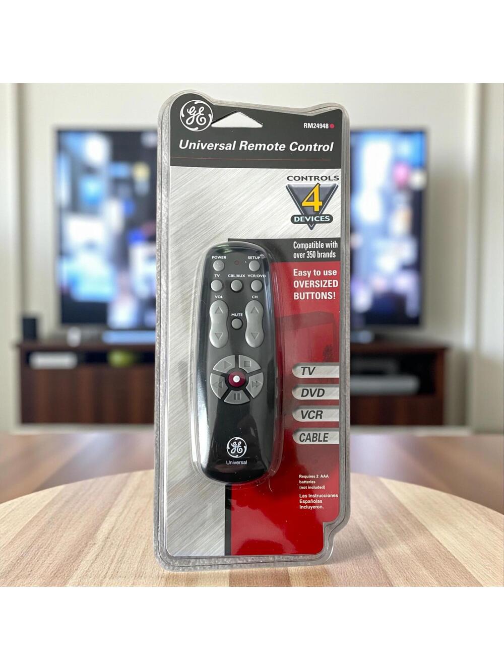 GE Universal Remote Control RM24948 for Tv Dvd Vcr Cable 4 Devices New Sealed